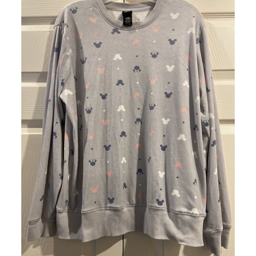 Disney Mickey and Mini Mouse Icon Sweatshirt Size large Color Grey